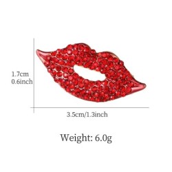 Lábios de cristal vermelho - broche