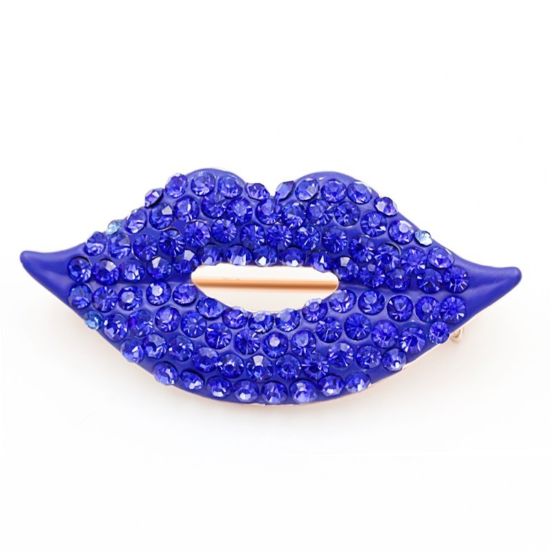 Lábios de cristal vermelho - broche