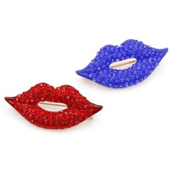 Lábios de cristal vermelho - broche