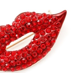 Lábios de cristal vermelho - broche