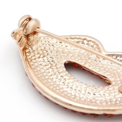 Lábios de cristal vermelho - broche