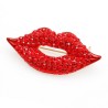 Lábios de cristal vermelho - broche