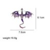 broche de dragão de esmalte de cristal