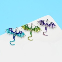 broche de dragão de esmalte de cristal