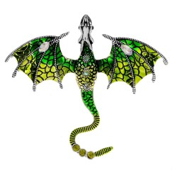 broche de dragão de esmalte de cristal