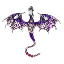 broche de dragão de esmalte de cristal