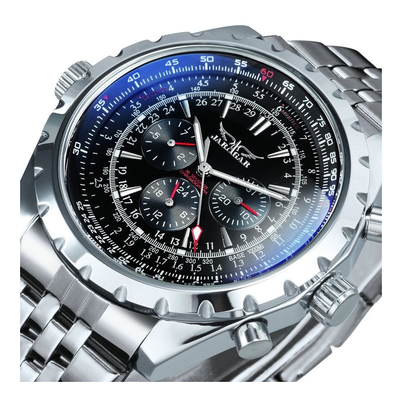 JARAGAR - automatic mechanical watch - 3 sub-dial - stainless steelWatches
