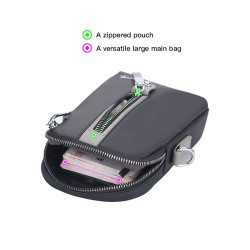 Bolsa de ombro multifuncional - bolsa de cintura - orifício para fone de ouvido