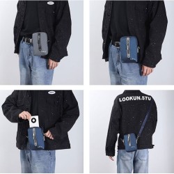 Bolsa de ombro multifuncional - bolsa de cintura - orifício para fone de ouvido