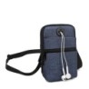 Bolsa de ombro de lona pequena - zíperes - orifício para fone de ouvido