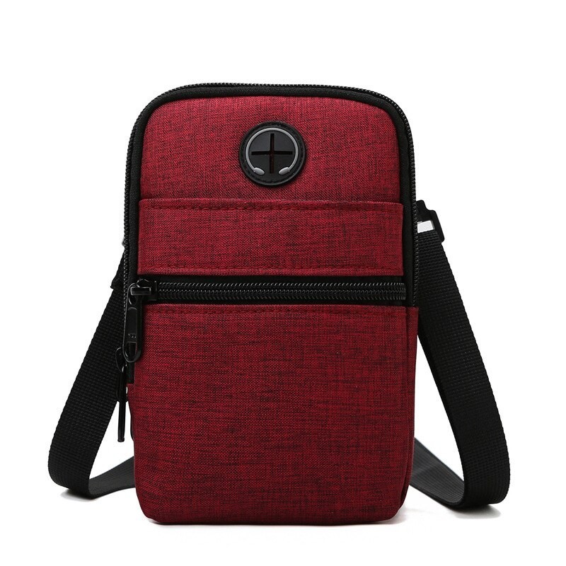 Bolsa de ombro de lona pequena - zíperes - orifício para fone de ouvido