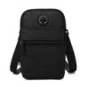 Bolsa de ombro de lona pequena - zíperes - orifício para fone de ouvido