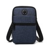 Bolsa de ombro de lona pequena - zíperes - orifício para fone de ouvido