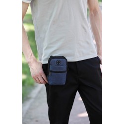 Bolsa de ombro de lona pequena - zíperes - orifício para fone de ouvido
