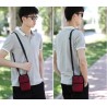 Bolsa de ombro de lona pequena - zíperes - orifício para fone de ouvido