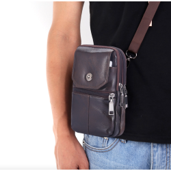 Bolsa de ombro multifuncional - bolsa de cintura de couro
