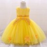 Vestido florido de renda - com laço - cristais - paetês