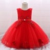 Flower lace dress - with bow - crystals - sequinsClothes
