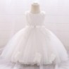 Flower lace dress - with bow - crystals - sequinsClothes