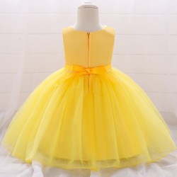 Vestido florido de renda - com laço - cristais - paetês