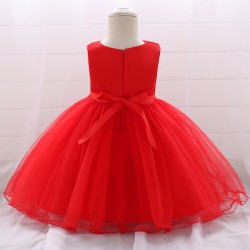 Vestido florido de renda - com laço - cristais - paetês