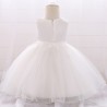 Vestido florido de renda - com laço - cristais - paetês