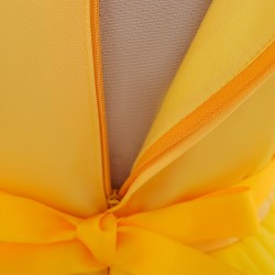 Vestido florido de renda - com laço - cristais - paetês