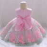 Elegant girls dress - flower chiffon - zipper - bowClothes