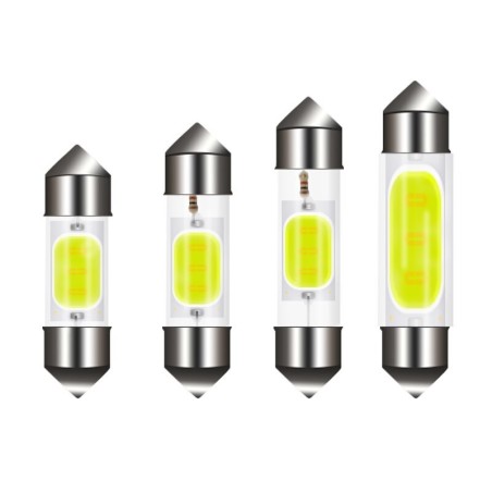 Lâmpada LED COB para carro - C10W C5W - Festoon 31mm 36mm 39mm 41mm - branca