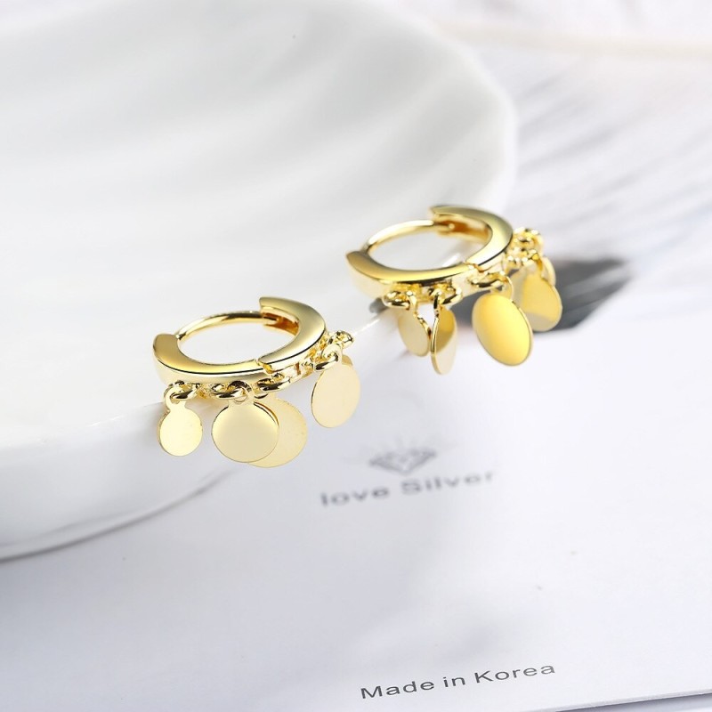 Silver round earrings - with dangle circlesEarrings