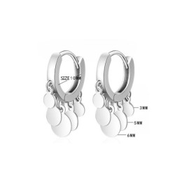 Silver round earrings - with dangle circlesEarrings