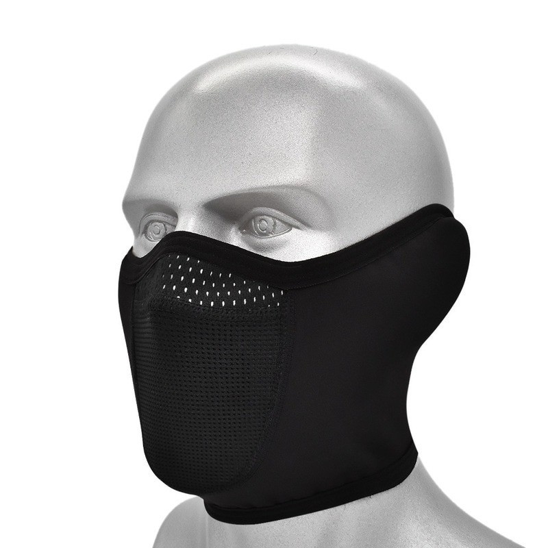 Máscara facial de ciclismo de inverno - quente - térmica - à prova de vento - lã respirável