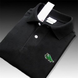 T-shirt polo elegante - manga curta - logótipo bordado - algodão