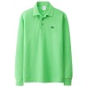 T-shirt polo elegante - manga comprida - logótipo bordado - algodão