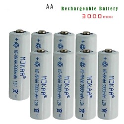 12V Ni-MH 3000mAh 2A recarregável - bateria AA -10 peças