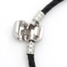 Pulseira de couro - com talão de metal - fivela magnética