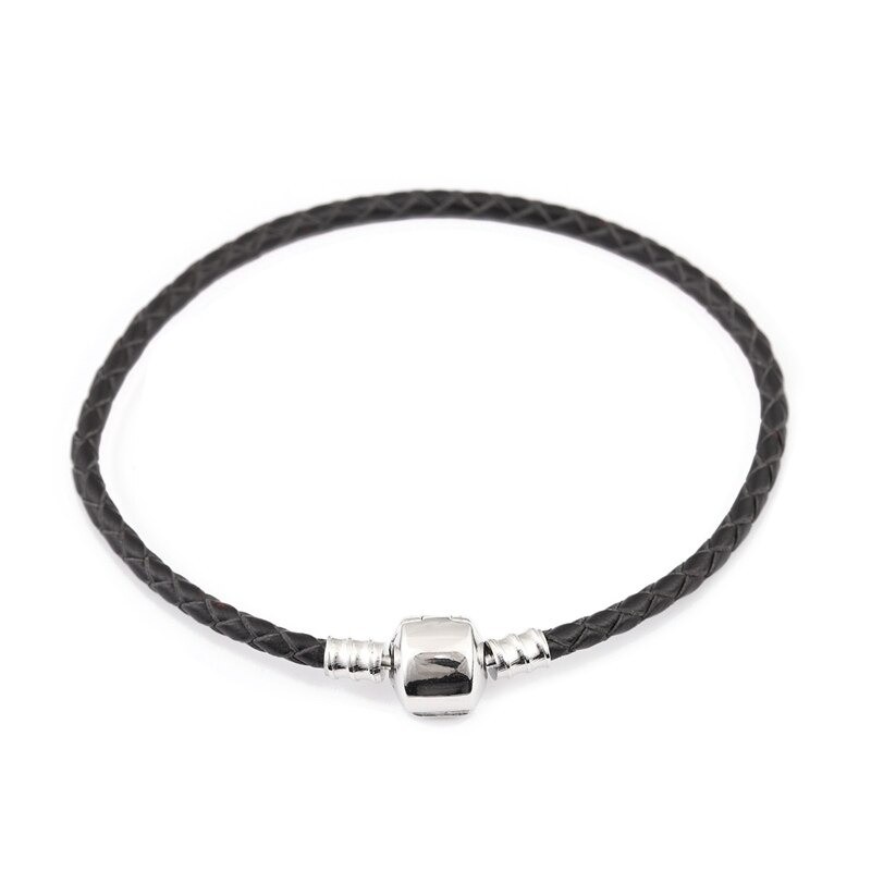 Pulseira de couro - com talão de metal - fivela magnética