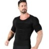 T-shirt de emagrecimento para homem - manga curta - compressão - modelador de corpo