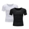 T-shirt de emagrecimento para homem - manga curta - compressão - modelador de corpo