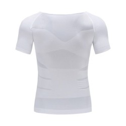 T-shirt de emagrecimento para homem - manga curta - compressão - modelador de corpo