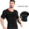 T-shirt de emagrecimento para homem - manga curta - compressão - modelador de corpo