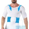 T-shirt de emagrecimento para homem - manga curta - compressão - modelador de corpo