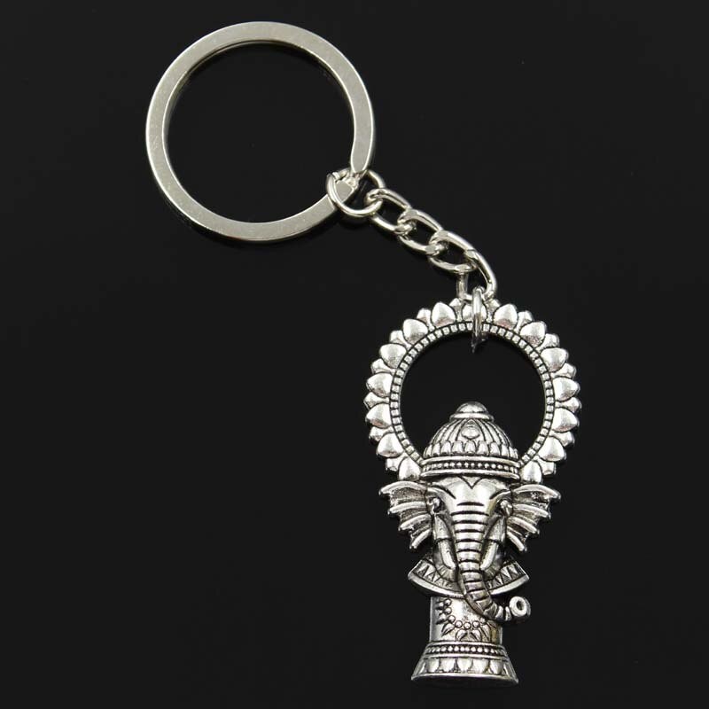 Vintage Ganesha Buddha elephant - metal keychainKeyrings