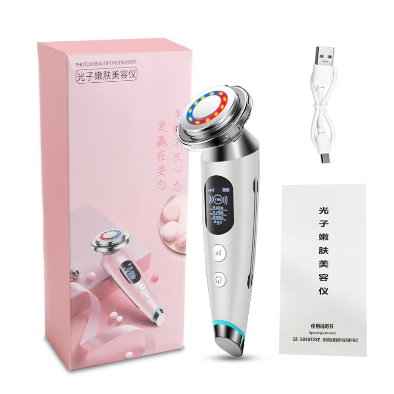 Massageador facial elétrico - rejuvenescimento da pele - lifting - remoção de rugas - mesoterapia - eletroporação - LED