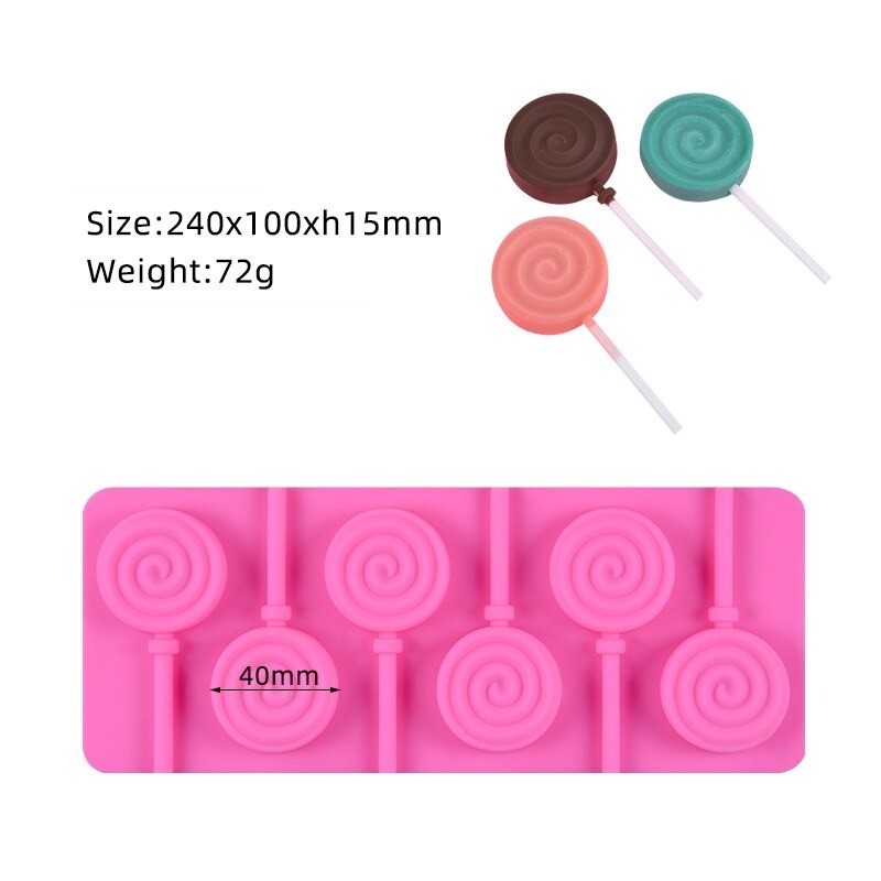 Molde de pirulitos de silicone - com palitos