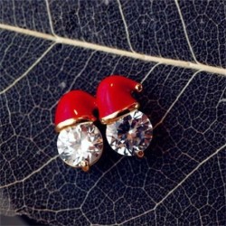 Santa hat earrings - with crystal zirconEarrings