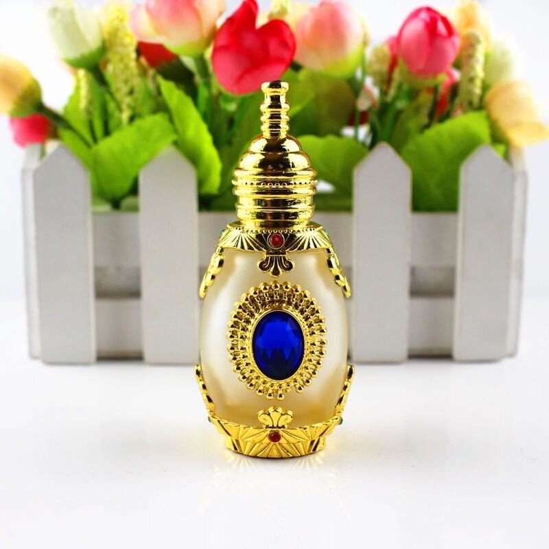 Frasco de perfume antigo - vidro fosco - cristal - com conta-gotas de vidro - 15 ml