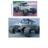 Caminhão off-road RC - controle remoto - bateria - faróis de LED - 4WD - 40km/h
