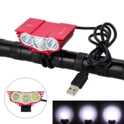 3XT6 - 5V USB - luz de bicicleta LED - lâmpada frontal - à prova d'água