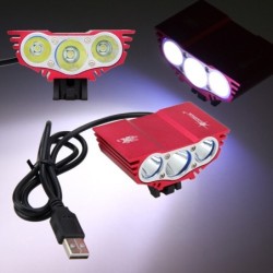 3XT6 - 5V USB - luz de bicicleta LED - lâmpada frontal - à prova d'água